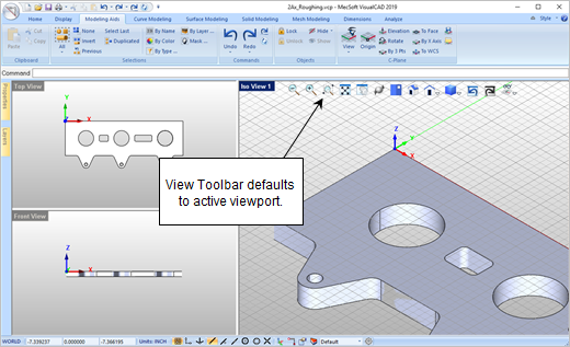 View Toolbar Displays in the Active Viewport by Default